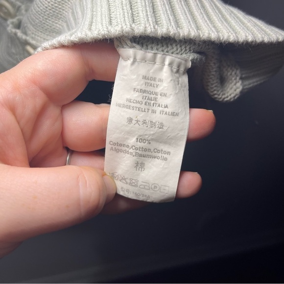 Brandy Melville Sage Green Cotton Button Front Cardigan Sweater Made in Italy - Picture 4 of 8